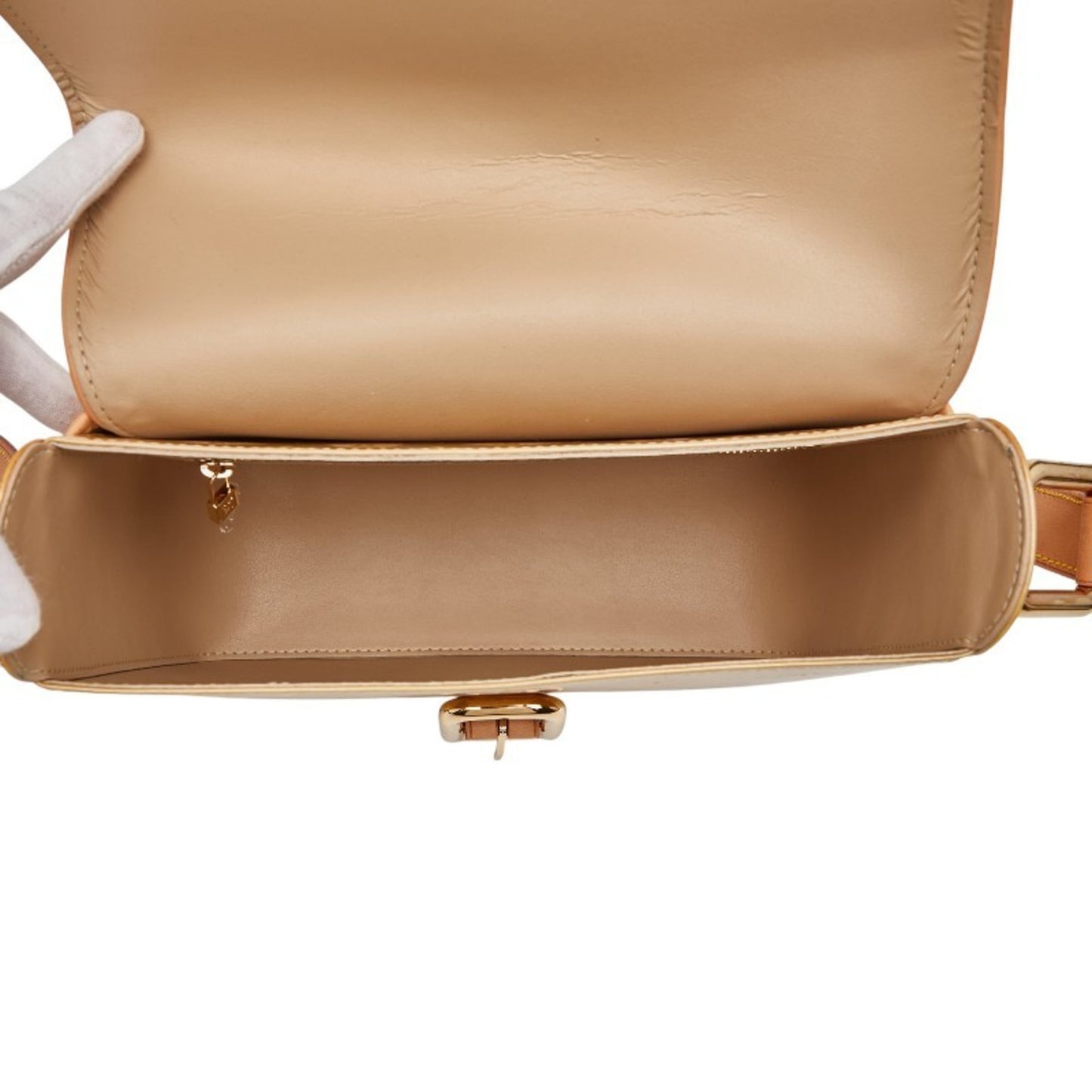 Louis Vuitton Monogram Vernis Christy Gm Shoulder Bag M91147 Beige Patent Leather