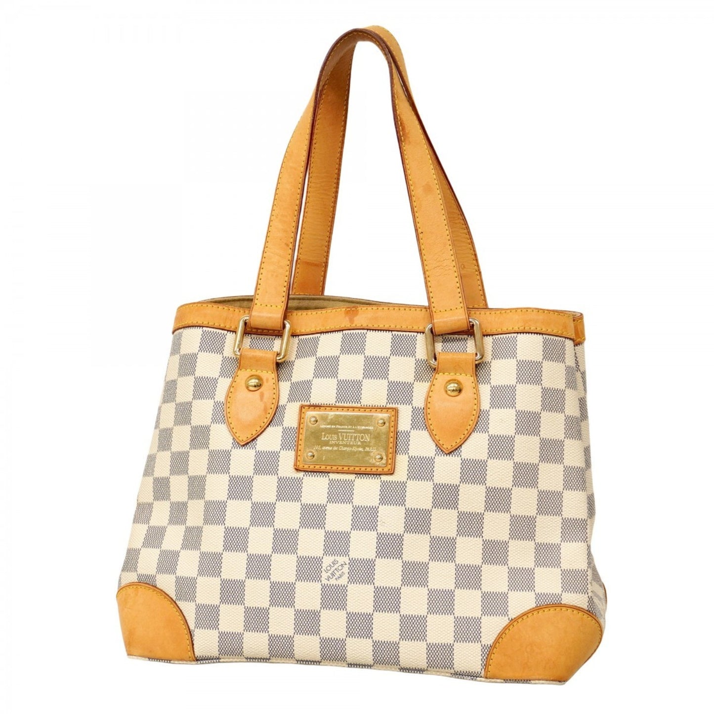 Louis Vuitton Damier Azur Hampstead Pm Tote Bag N51207 White