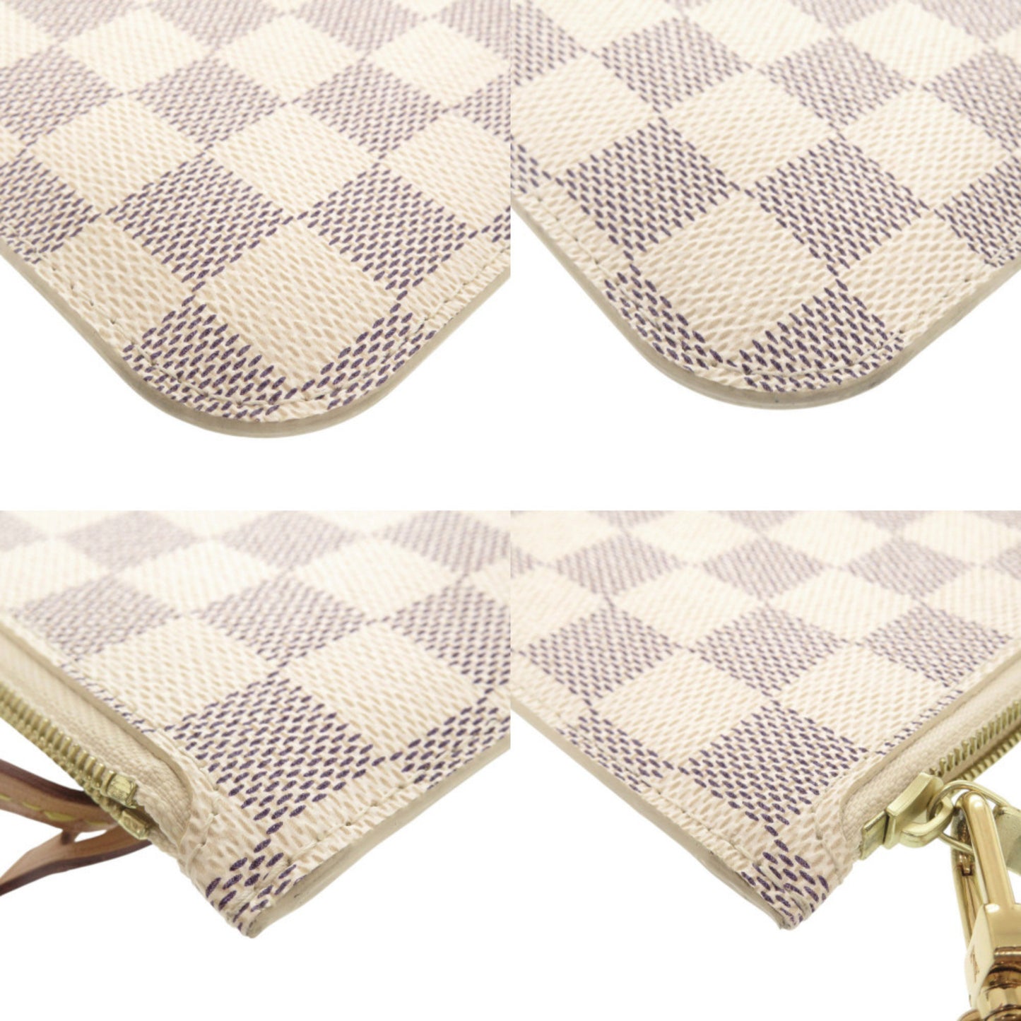 Louis Vuitton Neverfull Pouch Pm Damier Azur White Lv 1304 Louis Vuitton