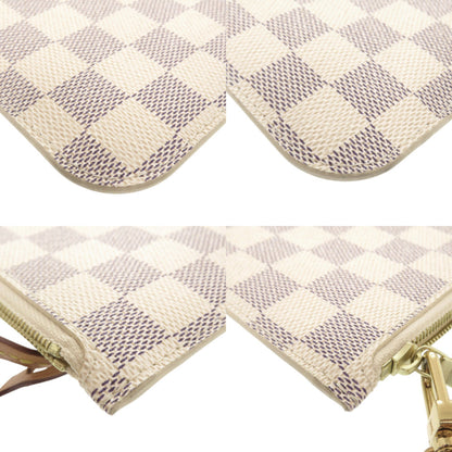 Louis Vuitton Neverfull Pouch Pm Damier Azur White Lv 1304 Louis Vuitton