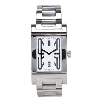 Bvlgari Rettangolo Watch Rt45S Automatic White Dial Stainless Steel