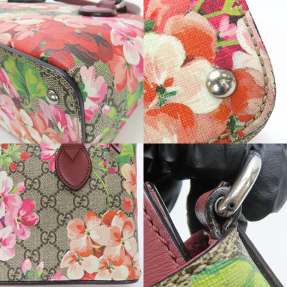 Gucci Handbag 453177 Gg Blooms Mini Supreme Canvas Beige Red Pink Flower