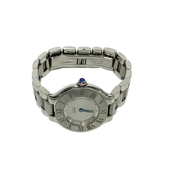 Cartier Must 21 Logo Engraved Stainless Steel