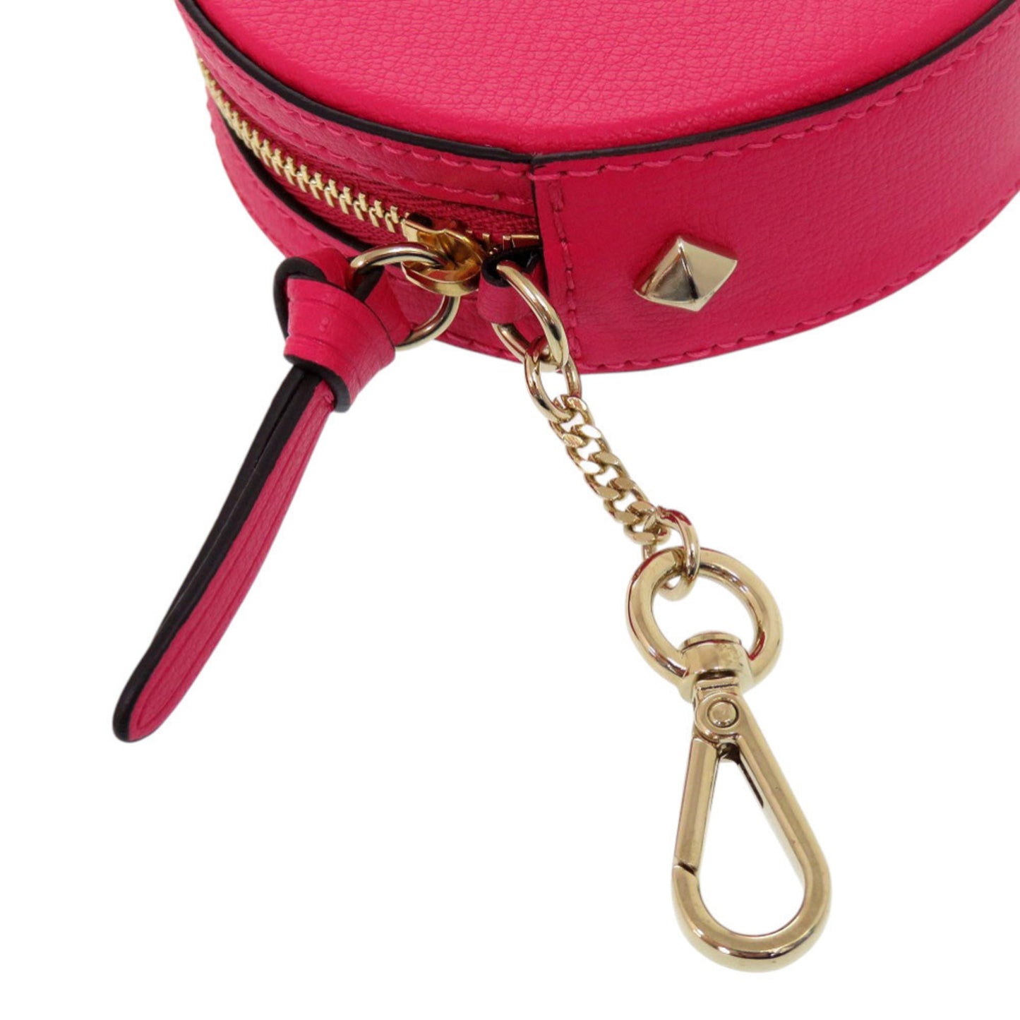 Unused Jimmy Choo Jaycee Round Coin Purse In Leather With Dragon Pink Design