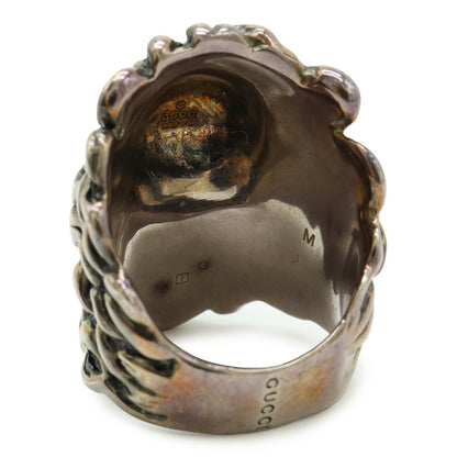 Gucci Lion Head Ring Alessandro Michele Gp Stone Pink Gold Black #M Japanese Size Approx. 14.5