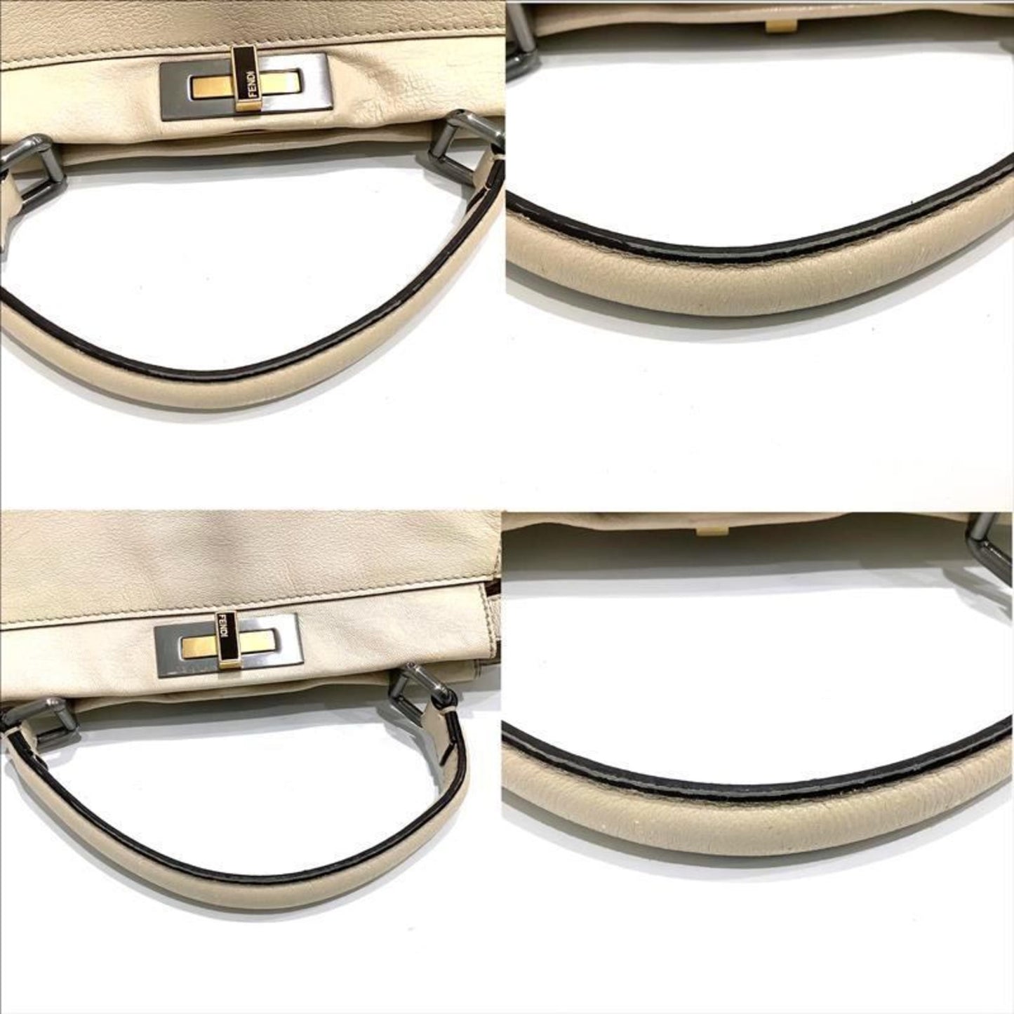 Fendi Peekaboo 8Bn211 Bag Handbag White Ivory Fendi Ja-24389