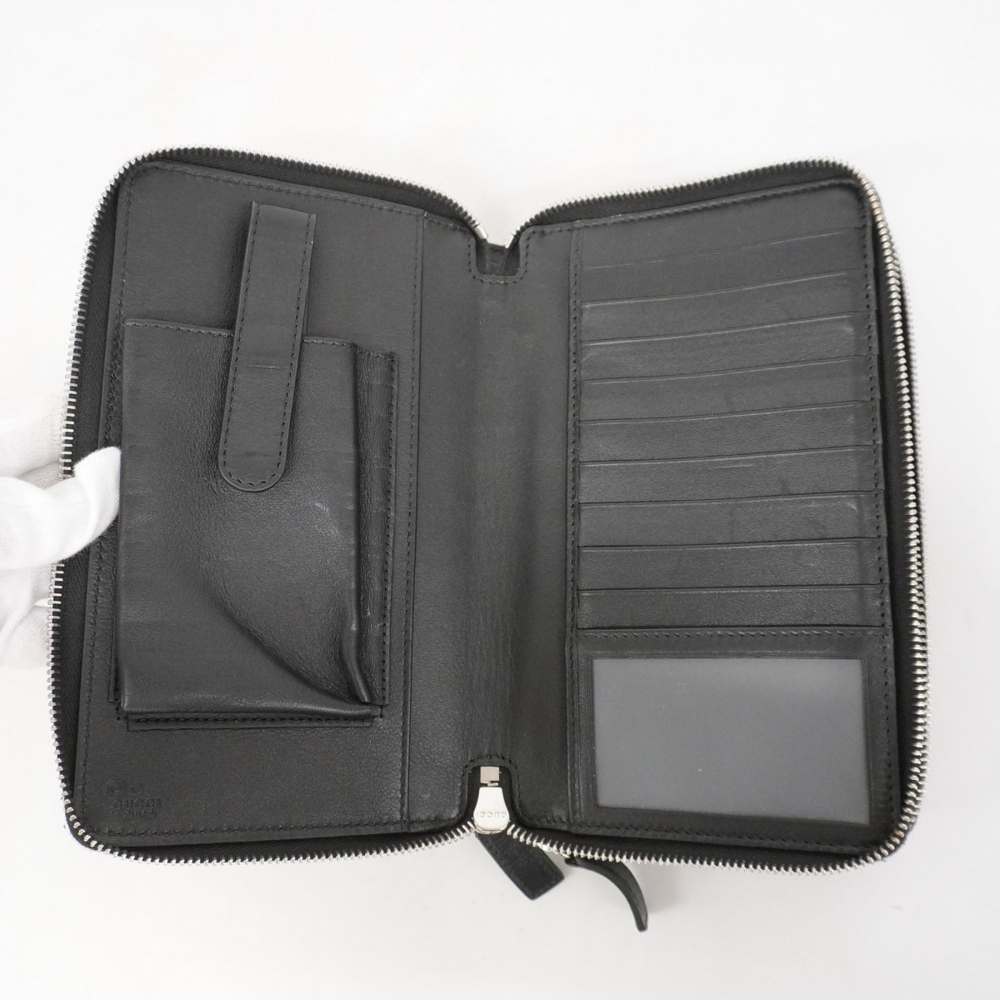 Gucci Micro Guccissima Long Wallet 449246 Leather Black