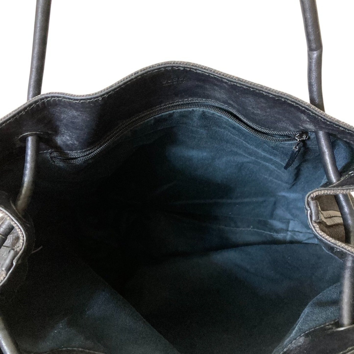 Gucci Gg Denim Canvas Tote Bag With Leather Handles