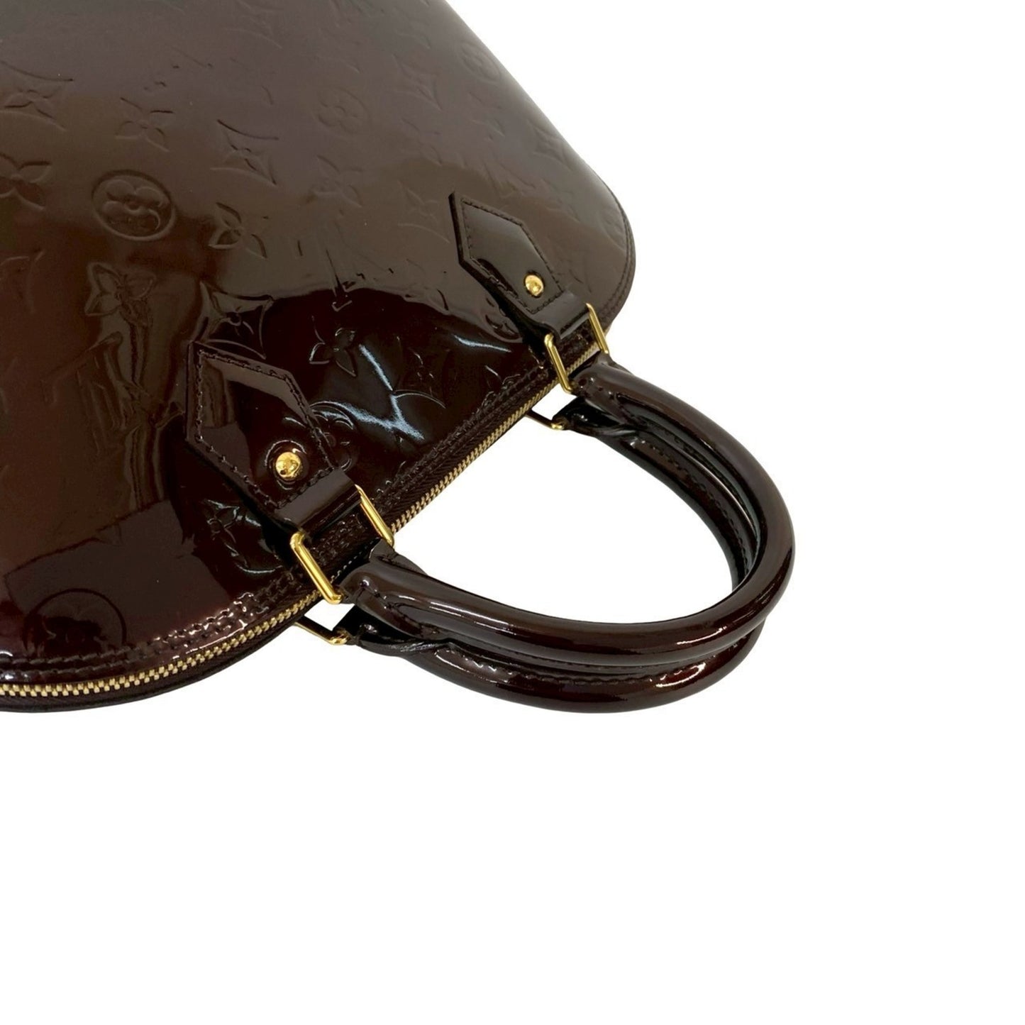 Louis Vuitton Alma Pm Monogram Vernis Patent Leather Enamel Handbag In Amaranth 33771