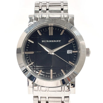 Burberry Heritage Bu1364 Watch Stainless Steel/Stainless Steel Silver Quartz Black Dial