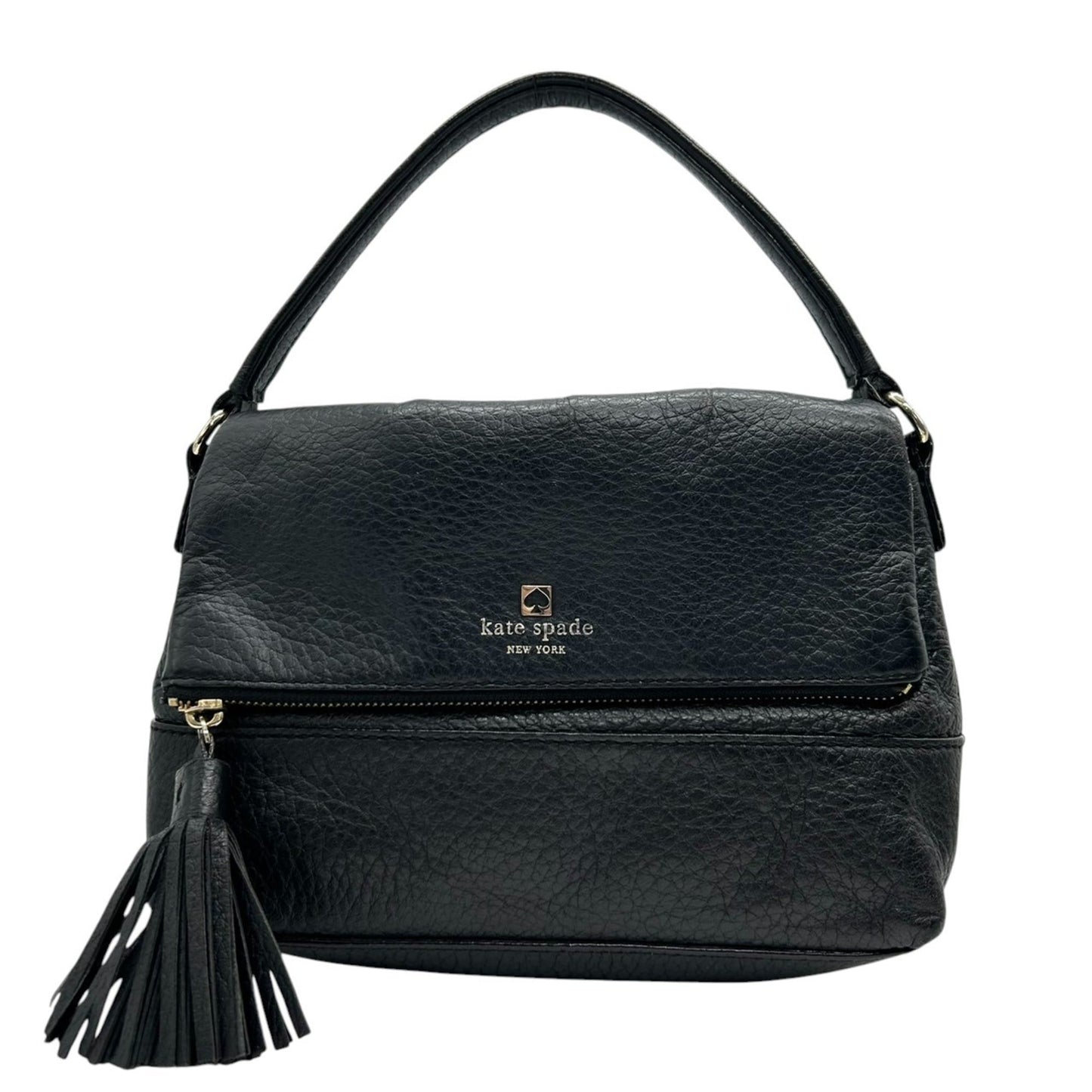 Kate Spade Handbag Shoulder Bag Flap Leather Black