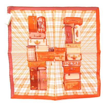 Hermes Herms Carr 40 H En Voyage Scarf/Muffler In Orange Silk