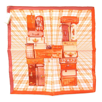 Hermes Herms Carr 40 H En Voyage Scarf/Muffler In Orange Silk