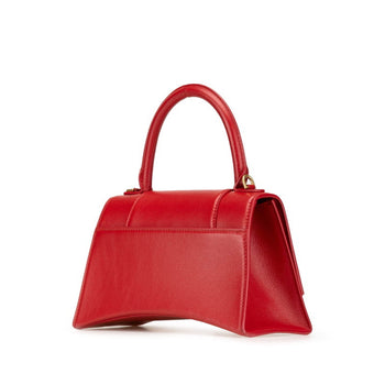 Balenciaga Hourglass Handbag/Shoulder Bag 2Way 593546 Red Leather