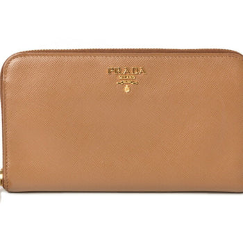 Prada Wallet Prada Long 1M0506 Saffiano Metal Embossed Leather Caramel Caramel