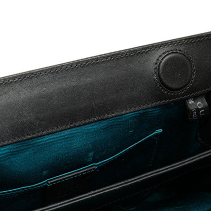 Gucci Gg Velvet Ophidia Medium Chain Shoulder Bag 503877 Black Leather Suede