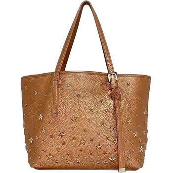 Jimmy Choo Tote Bag Sasha S Ec-22979 Pink Gold Leather Jimmy Choo Star Studs Mini Rhinestone