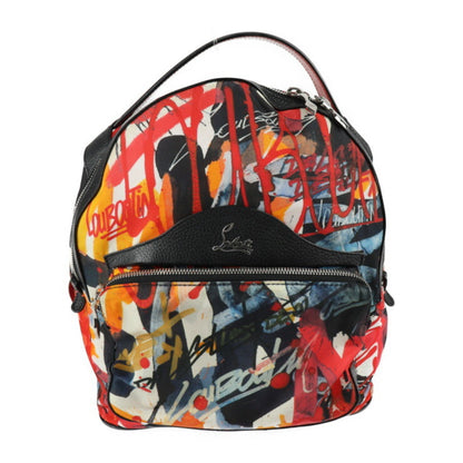 Christian Louboutin Backloubi Small Backpack/Daypack 1195152 Nylon Leather Multicolor Silver