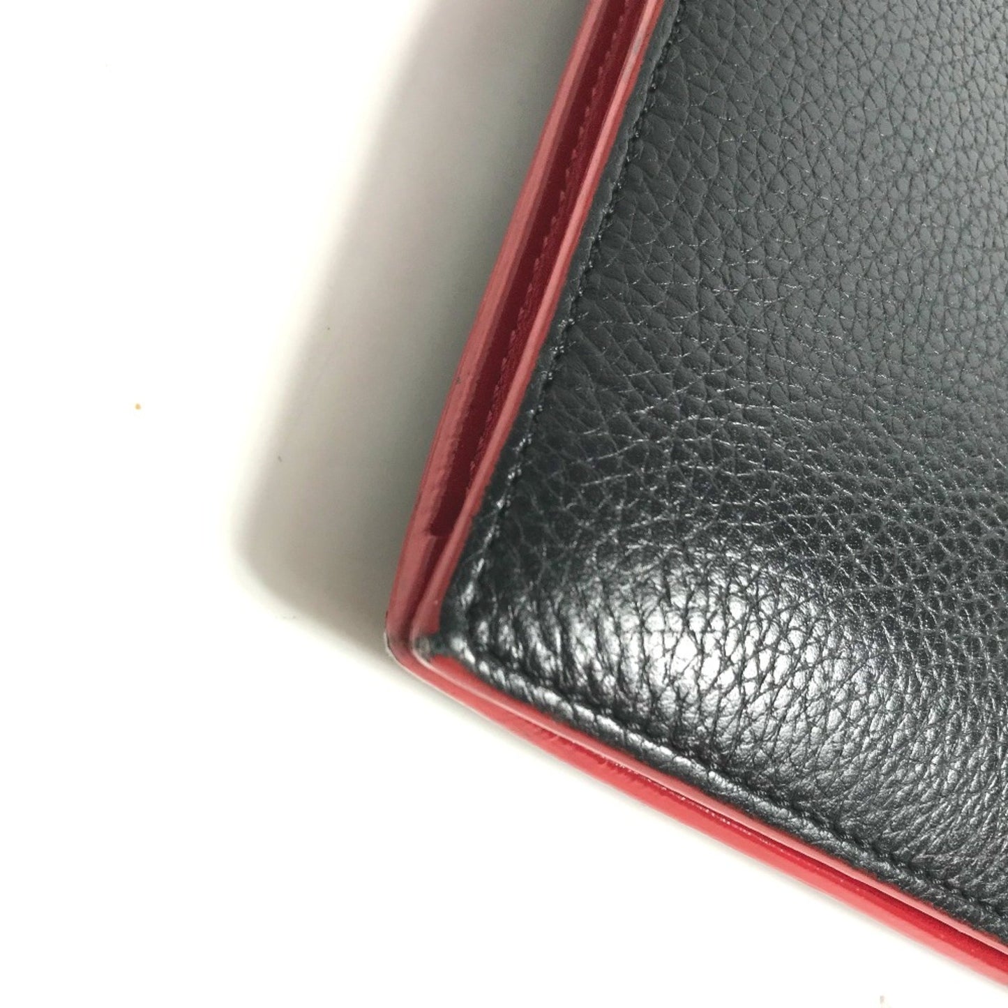Christian Louboutin Spike Studs Clutch Bag Hand Bag Crossbody Pochette Shoulder Bag Black Red