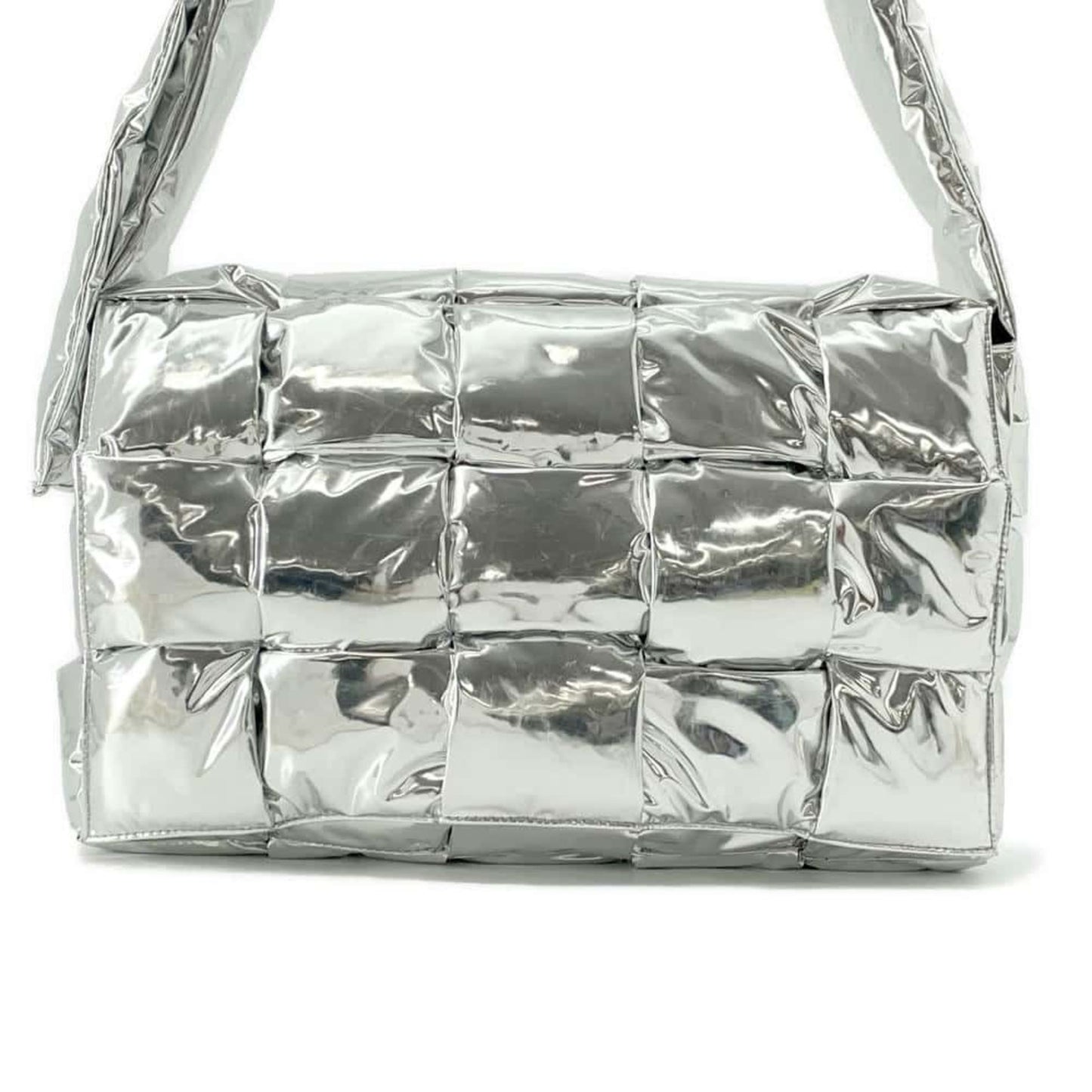 Bottega Veneta Shoulder Bag Intrecciato Cassette Metallic Effect Patent 701349 Bottega Veneta