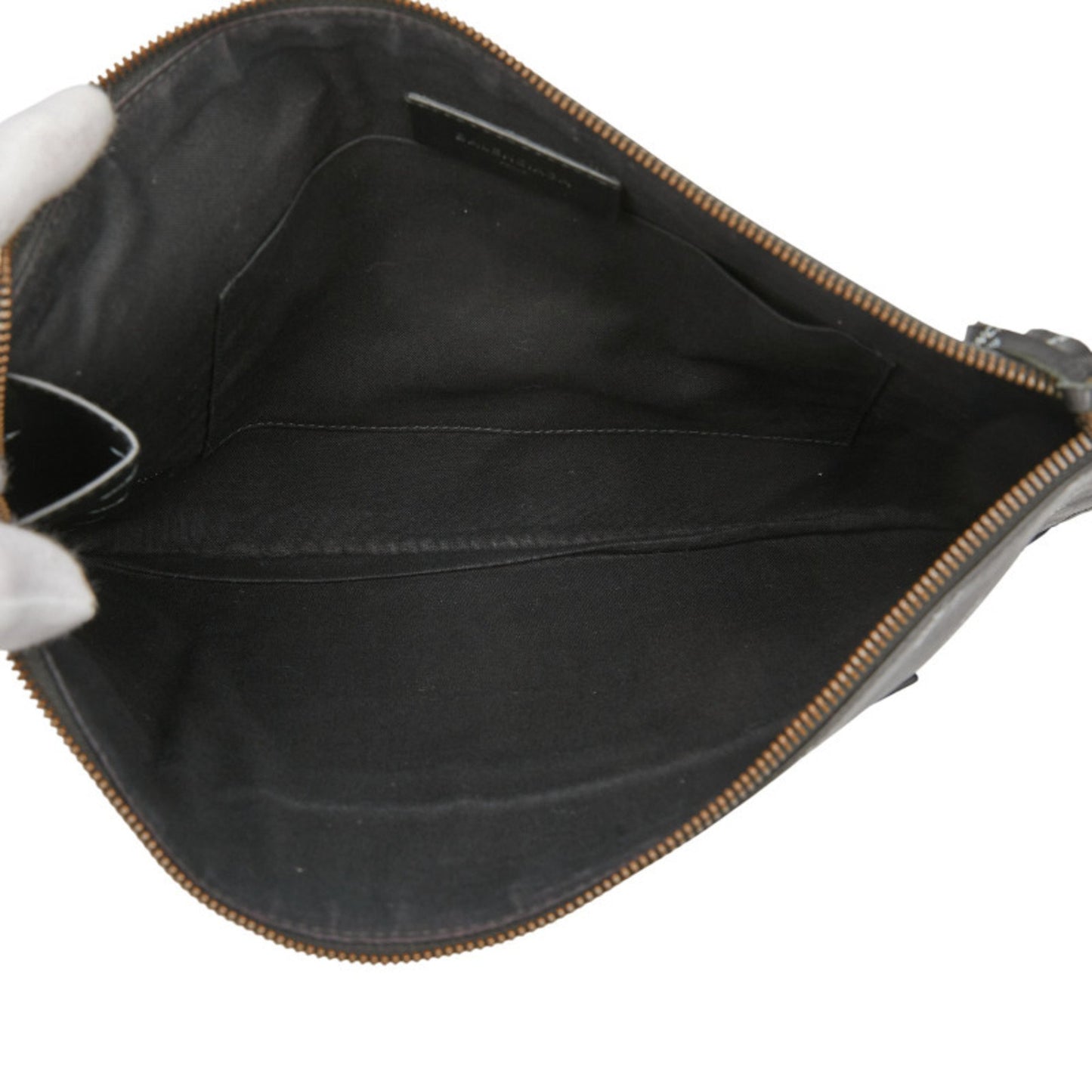 Balenciaga Logo Print Clutch Bag 362967 Black Leather