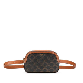 Celine Triomphe Waist Bag/Body Bag In Brown Pvc