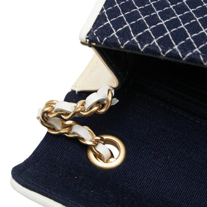 Chanel Coco Mark Quilted Chain Mini Shoulder Bag In Navy