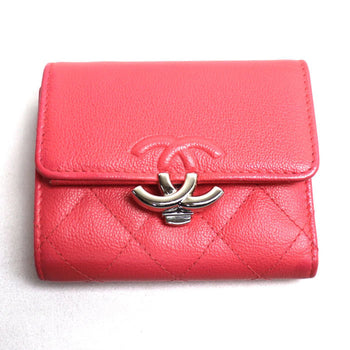 Chanel Matelasse Small Flap Wallet Trifold Pink