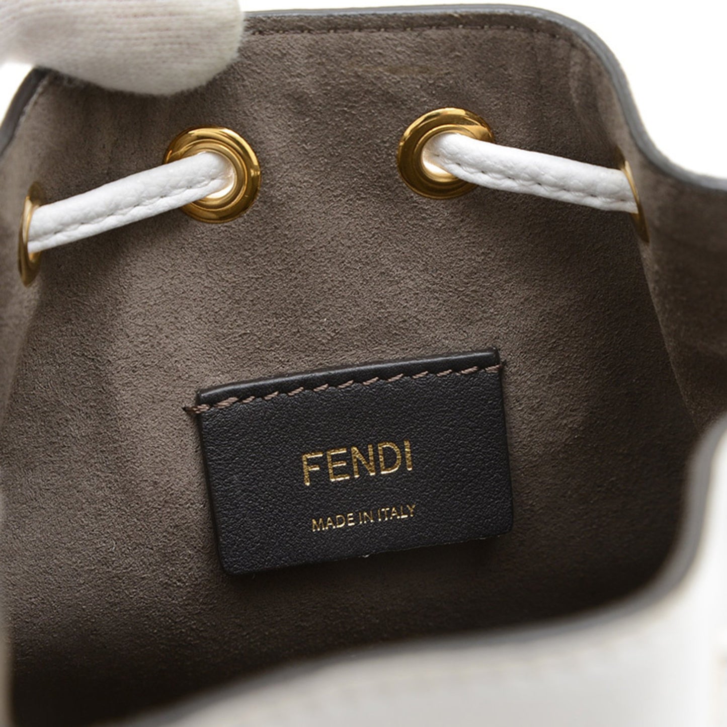 Fendi Montresor Mini Hand Shoulder Bag Leather White 8Bs010 Bp