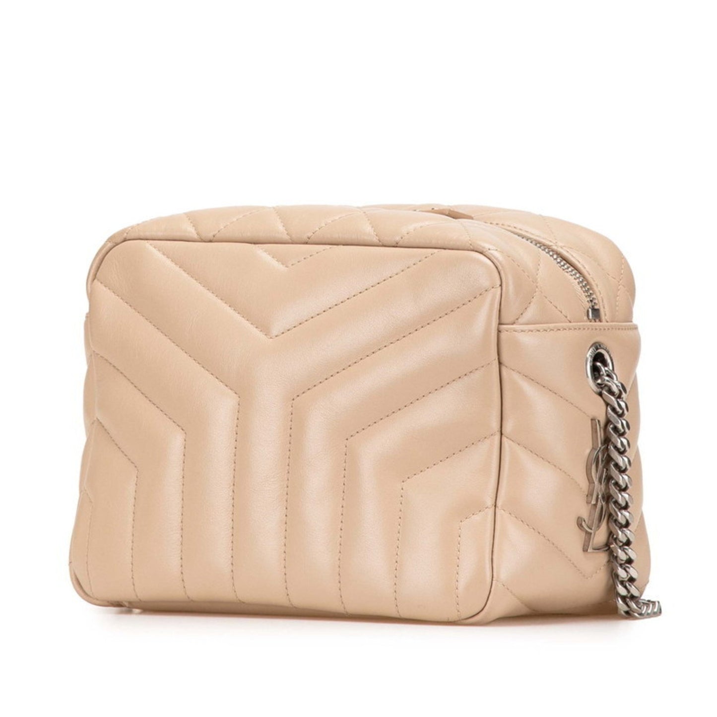 Saint Laurent Lulu Bowling Shoulder Bag 454317 Beige Leather