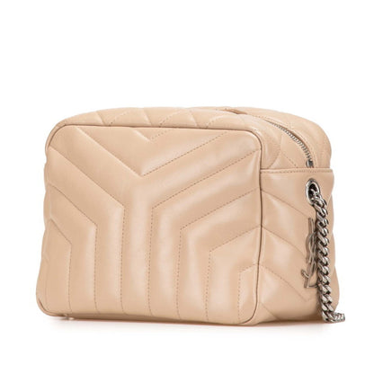 Saint Laurent Lulu Bowling Shoulder Bag 454317 Beige Leather