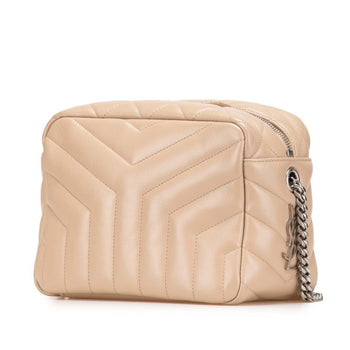 Saint Laurent Lulu Bowling Shoulder Bag 454317 Beige Leather