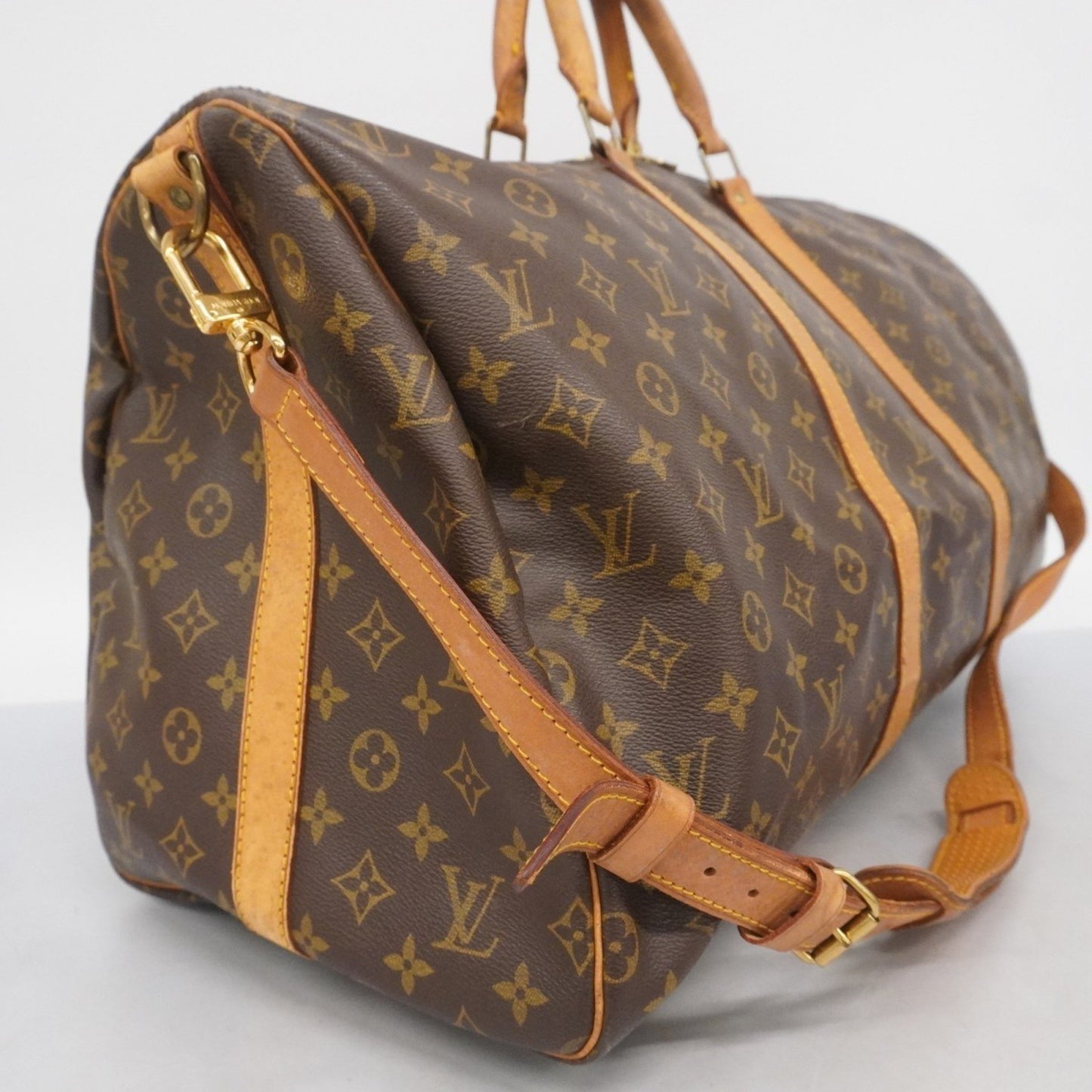 Louis Vuitton Monogram Keepall Bandouliere 55 Boston Bag M41414 Brown