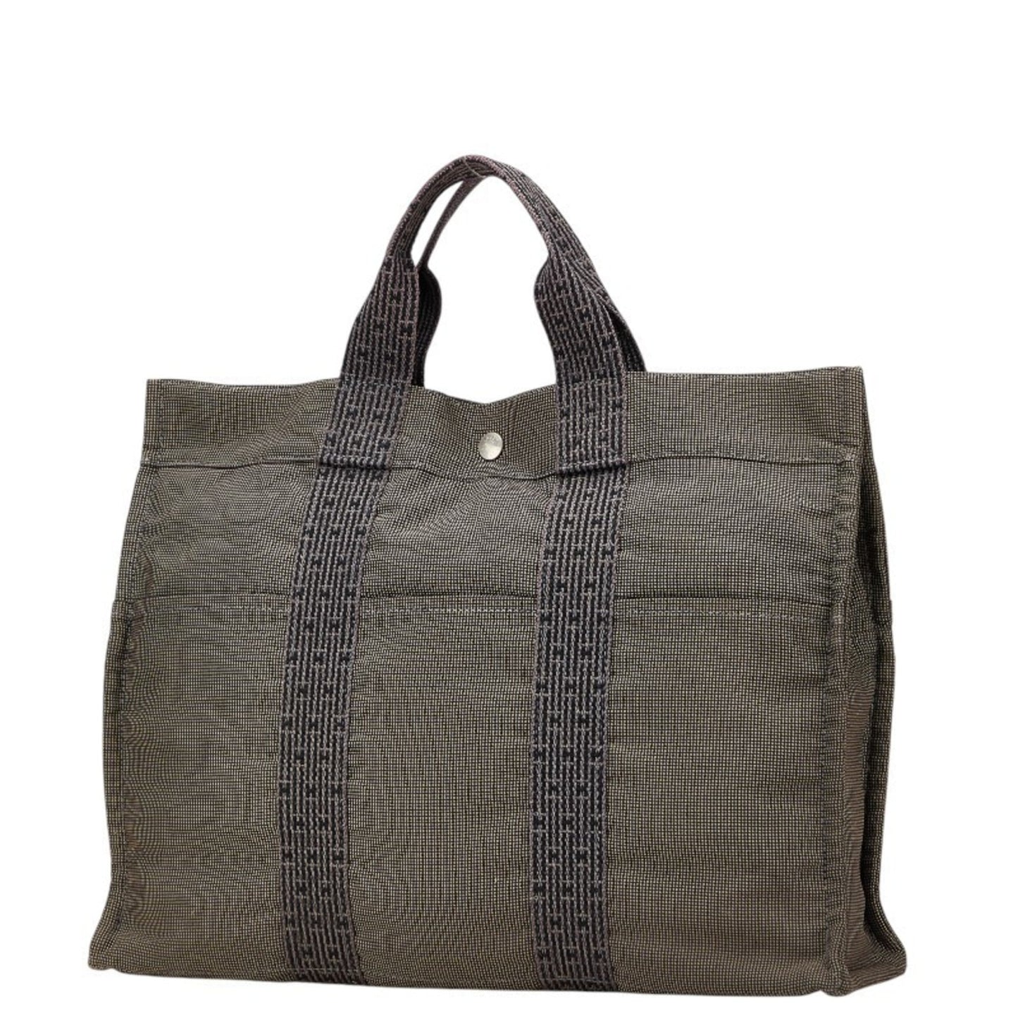 Hermes Air Line Mm Tote Bag Gray Canvas