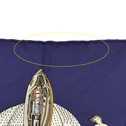 Herms Hermes Scarf/Muffler Carr 90 "Au Fil De La Soie" (As The Silk Thread Moves)