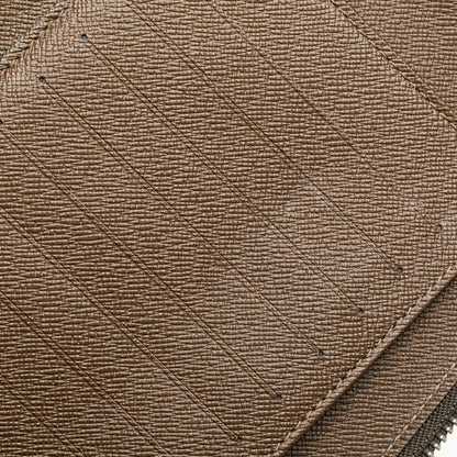Louis Vuitton Taiga Organizer Atoll Long Wallet Round Travel Case M30658 Grisli Brown Leather Pvc