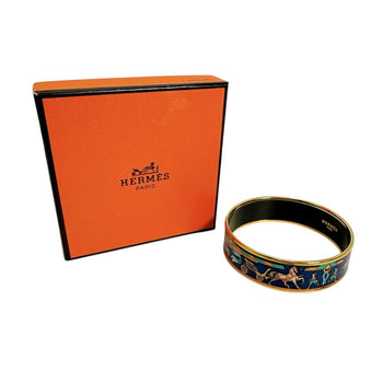 Hermes Hermes Bangle Bracelet Emaille Gm Other Blue X Gold