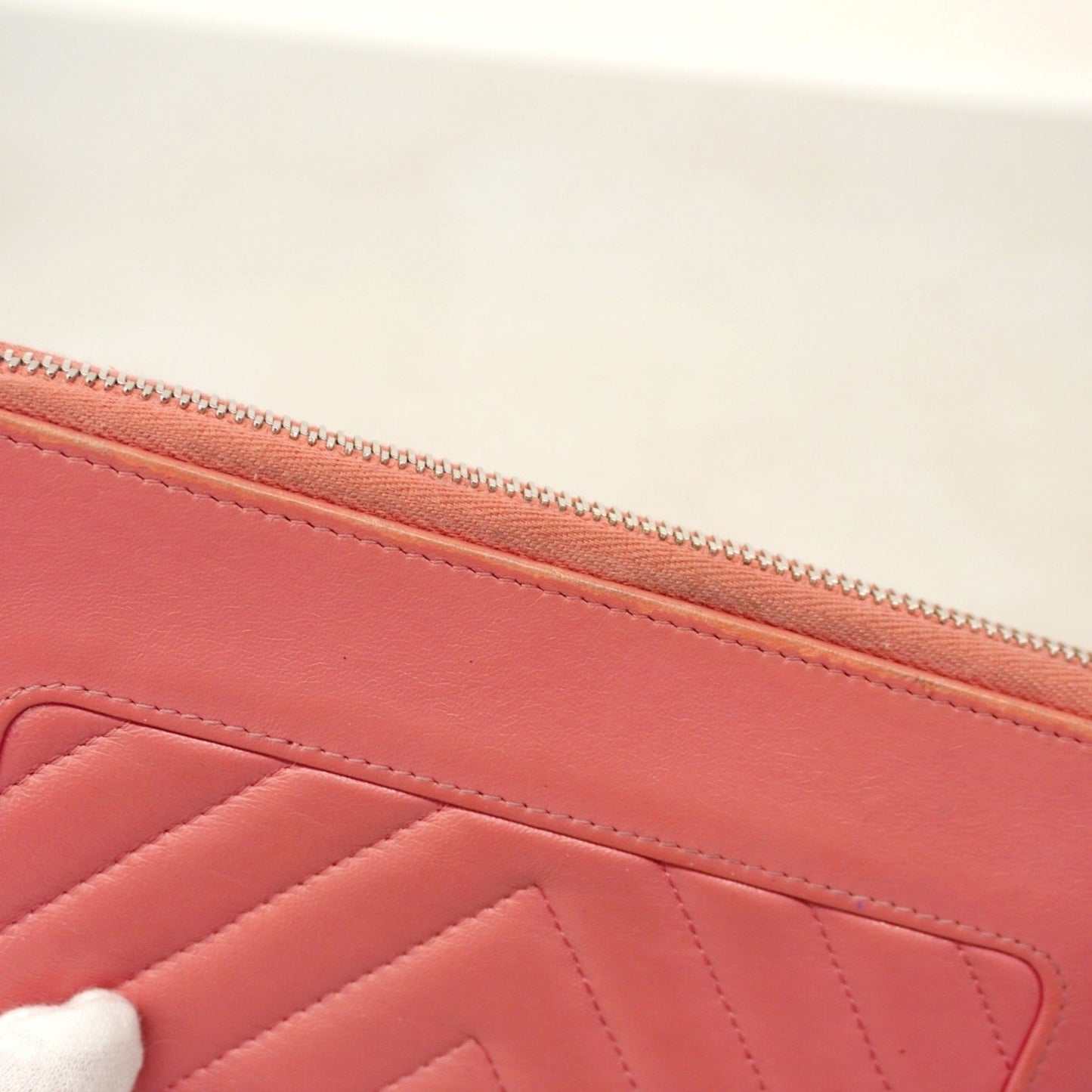 Chanel Long Wallet V-Stitch Lambskin Pink