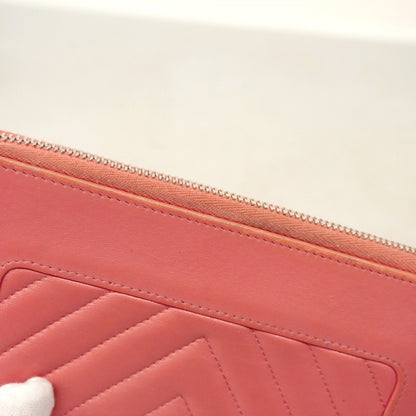 Chanel Long Wallet V-Stitch Lambskin Pink