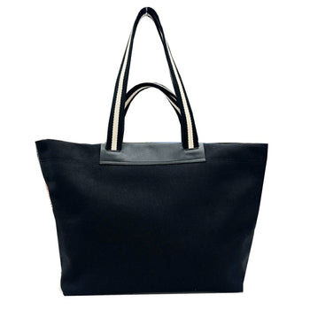 Bally Tote Bag Canvas Leather 2-Way Shoulder Handbag Black