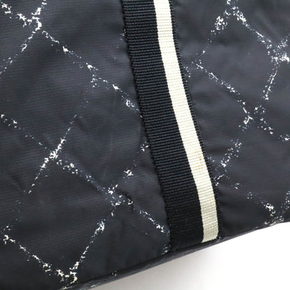Chanel Chanel Old Travel Line Boston Bag Nylon Black Red