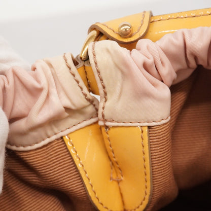 Salvatore Ferragamo Vara Nylon Enamel Handbag In Pink And Beige For Women