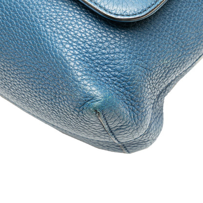 Gucci Interlocking G Shoulder Bag 322056 Blue Leather