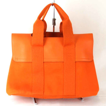 Hermes Valparaiso Pm ?P Engraved Handbag Leather/Canvas Orange