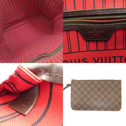 Louis Vuitton N41358 Neverfull Mm Damier Ebene Tote Bag Canvas
