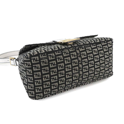 Fendi Zucchino Mamma Baguette Shoulder Bag In Canvas And Leather