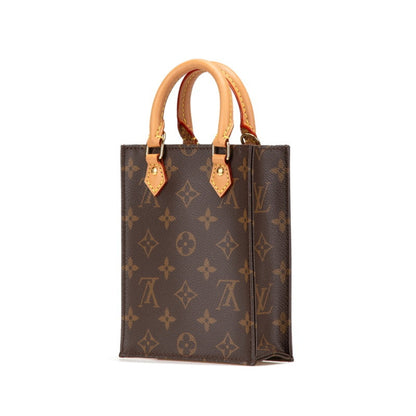 Louis Vuitton Monogram Petite Sac Plat Handbag/Shoulder Bag 2Way M81295 Brown Leather