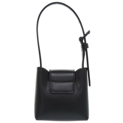 Like New Salvatore Ferragamo Gancini Trifoglio Leather Black Handbag