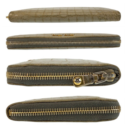 Miumiu Miu Embossed Gray Leather Long Wallet