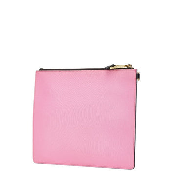 Moschino Bear Print Clutch Bag In Pink Leather